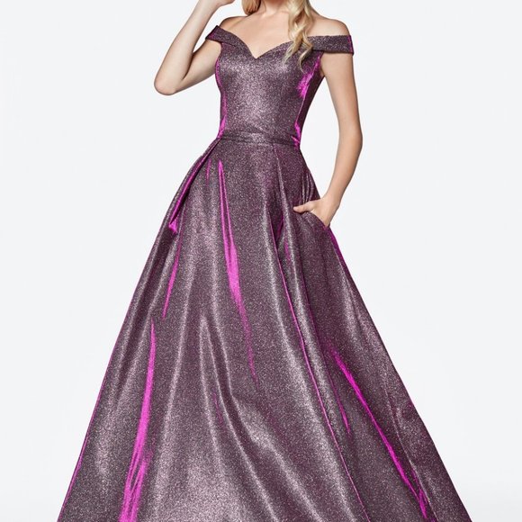 Off Shoulder A-Line Shape Prom Dress CDCB0036